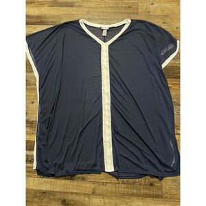 Catherine's Plus Size‎ 3X Swim Suit Cover Navy Blue